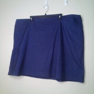 JMS Just My Size Skort Skirt 3X Women Elastic Waist Denim Look Faux Pockets Blue